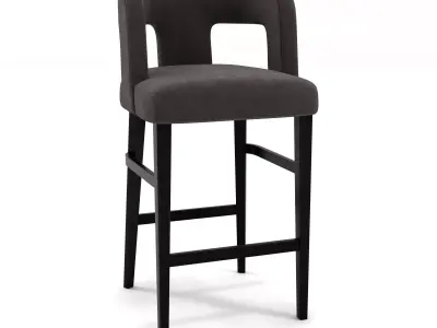 royal black bar chair 3D model