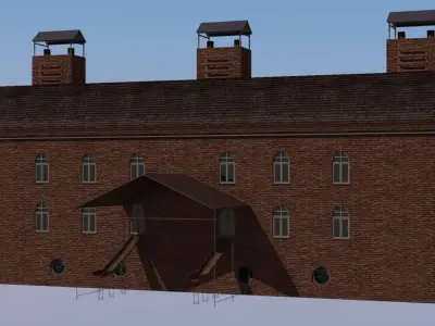 Old factory Low-poly 3D model