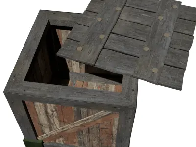 Wooden crate 3d model  Low-poly 3D model