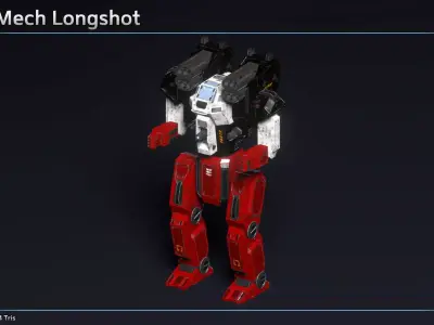 Light Mech Longshot Low-poly 3D model