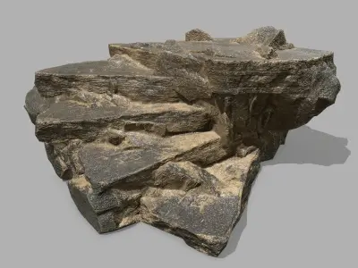 Stair rock Low-poly 3D model 2