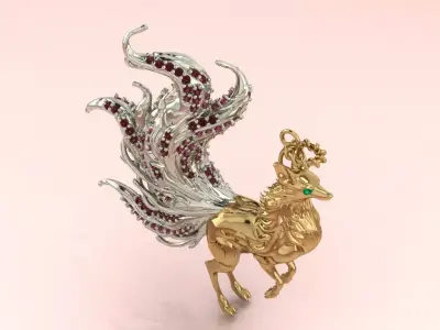 Fox Pendant jewelry - Tailed Fox for Her 3D print model