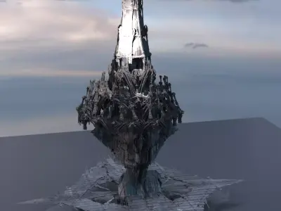 Bermuda Triangle pyramid tower 3D model