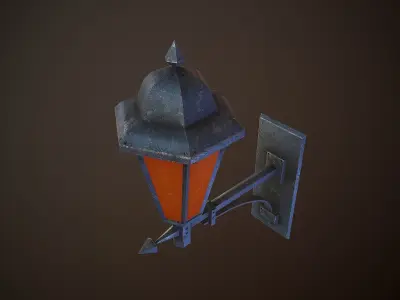Victorian wall lamp Low-poly 3D model
