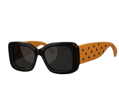 Acetate 5483 Rectangle Sunglasses  Low-poly 3D model