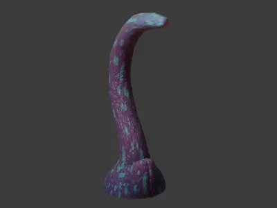 Long Alien Tentacle Rigged Low-poly 3D model