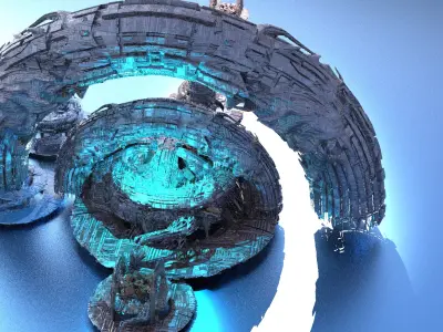 GenmaTemple sci fi Structure kitbash 3D model