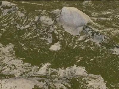 Half Dome - Terrain Landscape Low-poly 3D model