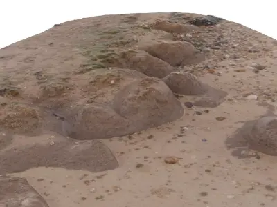 Beach Mud Ripple - High and Low Poly versions Low-poly 3D model