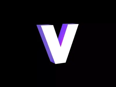 Led Light Sign letter V 3D print model