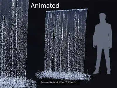 Animated Collection of Waterfalls and Fountains 3D Model Pack