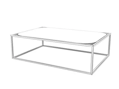Paskal marble coffee table with metal frame 3D model