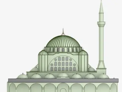 mosque mihrimah sultan edirnekapi 3D print model