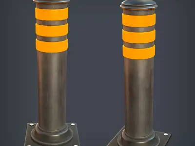 Bollard - Urban Low-poly 3D model