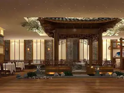 Business Restaurant - Coffee - Banquet  168 3D model