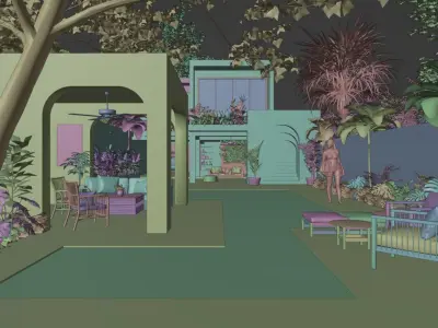 House orange wall 3D model