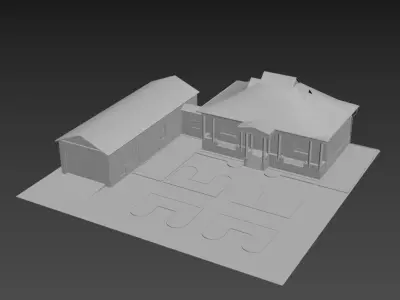 House Low poly model Low-poly 3D model