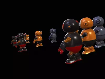 Minirobotic5Pack3 Low-poly 3D model
