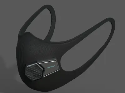 Gas mask fabric futuristic protection isolated  Low-poly 3D model