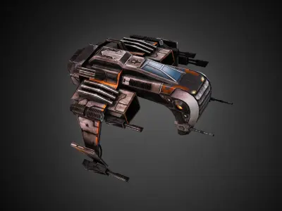 Low poly star fighter pack Low-poly 3D model