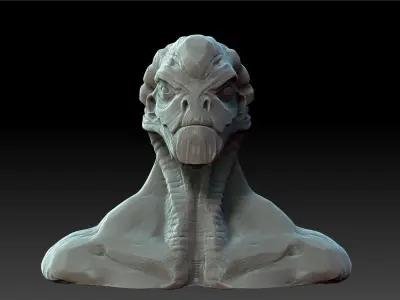 Alien Bust 3D model