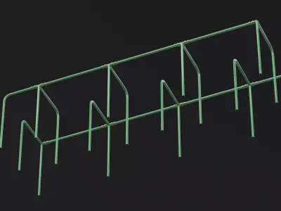 Maze Outdoor Fitness Station Green Low-poly 3D model