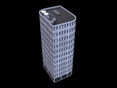 Skyscraper at Night - LowPoly Low-poly 3D model buy