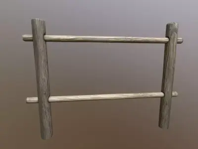 Wooden Fence Low-poly 3D model get