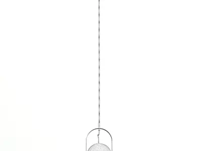 Round Metal Hanging Lamp 3D Model 3D model