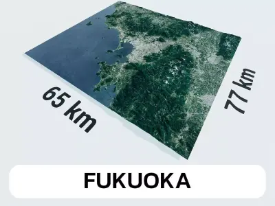 Fukuoka Japan City Landscape 3D Model 3D model