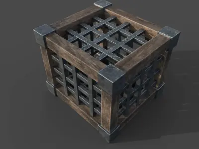 Old Wooden Box Low-poly 3D model get