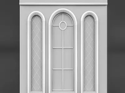 Classical Window and Mirror Low-poly 3D model