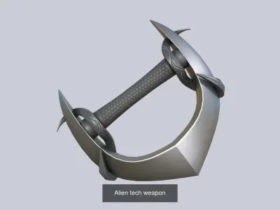 Alien tech weapon collection 3D Model Pack