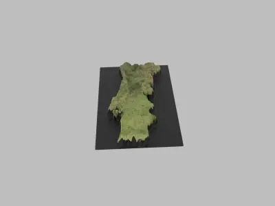 Portugal Map Country Low-poly 3D model