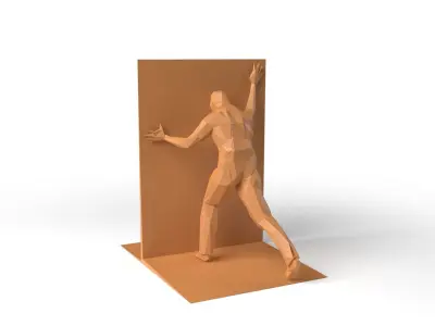 Human Bookend Low Poligonal Low-poly 3D model