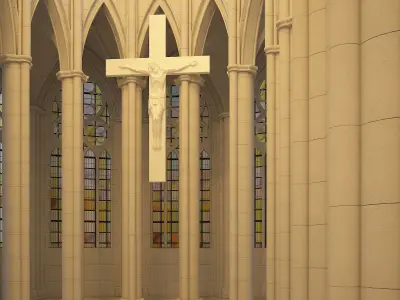 Church Interior 01 3D model