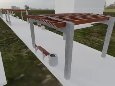 Street Furniture - Pergola 3D model