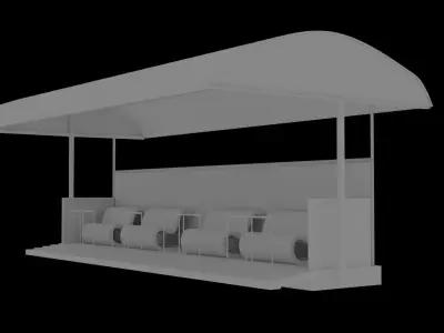 Bus-stop one Free 3D model