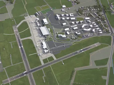 Cork Airport Low-poly 3D model
