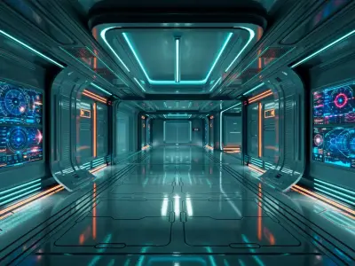 Sci-Fi Corridor Station Interior 3D model