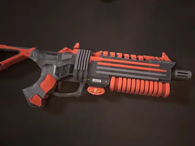 Sci-fi Futuristic Laser Rifle Low-poly 3D model