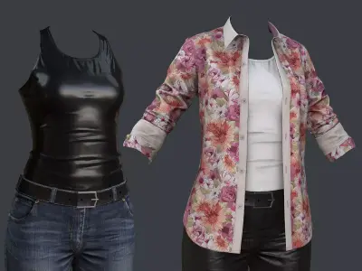 Female 1 -  clothing 2 - Just clothing Low-poly 3D model