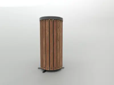 Modern Timber Street bin Vol 08 Game Ready PBR Low-poly 3Dmodel Low-poly 3D model