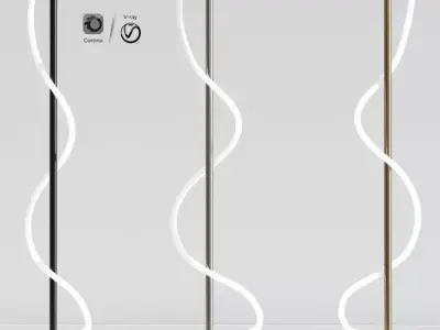 Modern LED Gold Floor Lamp Spiral Design 3D model