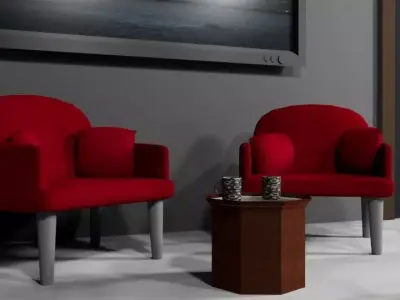 3D Bedroom Scene  Furniture and Interior Set 3D model