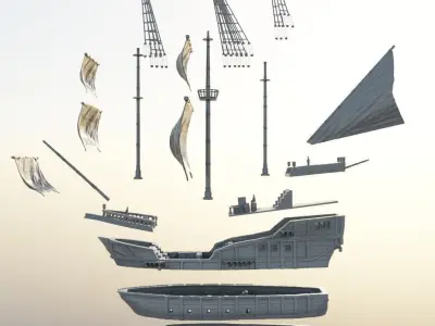 Merchant Ship Tabletop Terrain 28 mm 3D print model