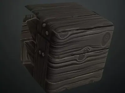 Stylized Dark Wood Planks PBR Seamless Texture