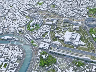 Rome Downtown Italy Low-poly 3D model
