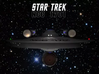 NCC1701 with the windows cut out Low-poly 3D model