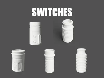 Battle of Geonosis Lightsaber Hilts 3D Printable 3D Model Pack